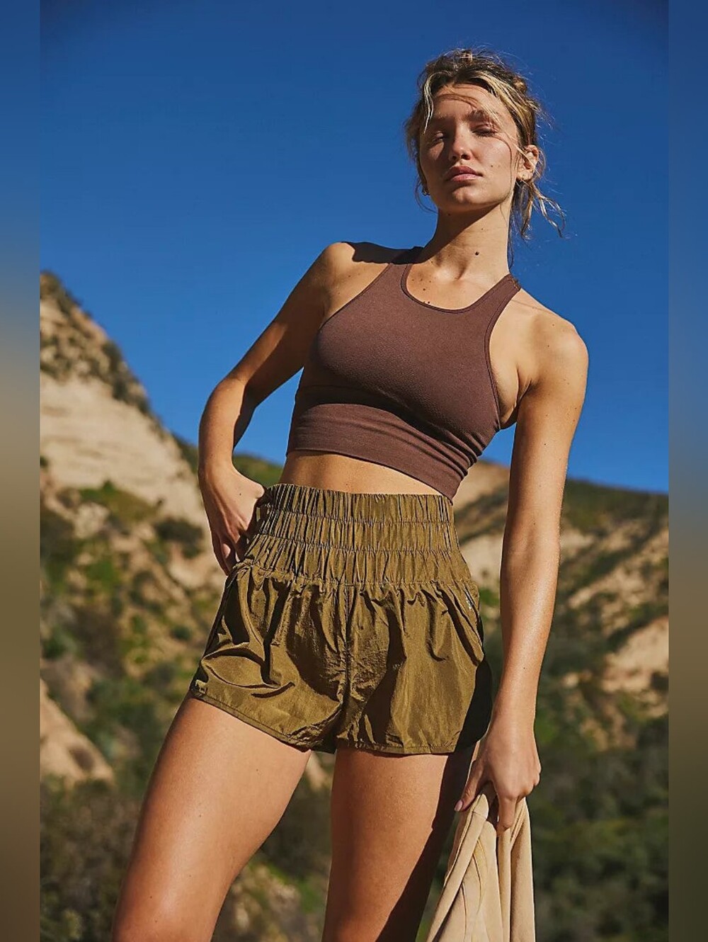 free people movement the way home shorts in army green, medium